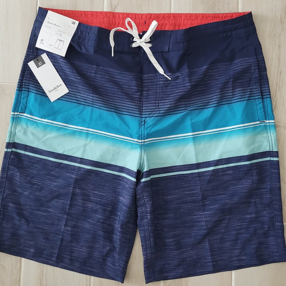 Goodfellow & Co Men's Ocean Striped Board Shorts Size 38